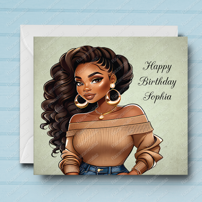 Black Woman Birthday Card B2